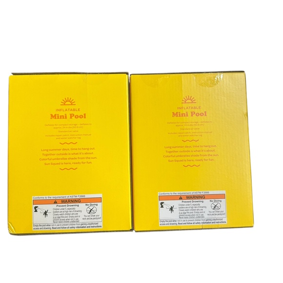 NWT Inflatable Ring Set of Two Sun Squad Outdoor Pools - Picture 3 of 3